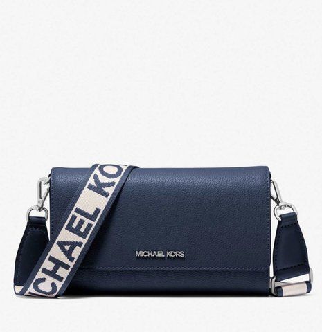 Michael Kors Jet Set Large Leather crossbody bag ( Navy)