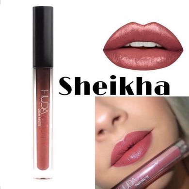 Жидкая матовая губная помада Huda Beauty Demi Matte Cream Lipstick ( Sheikha )