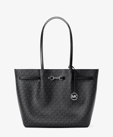 Michael Kors Carson Large Signature Logo Tote Bag ( black )