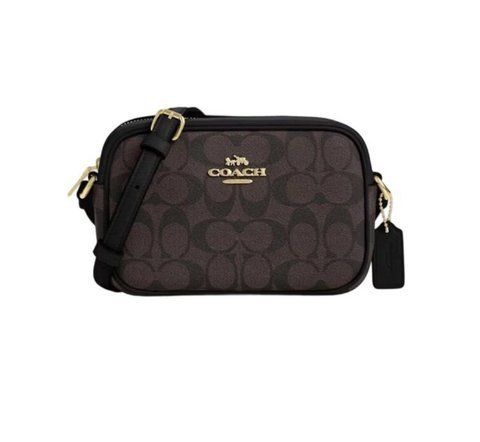 Coach Mini Jamie Bag In Signature Canva Gold/Brown/Black