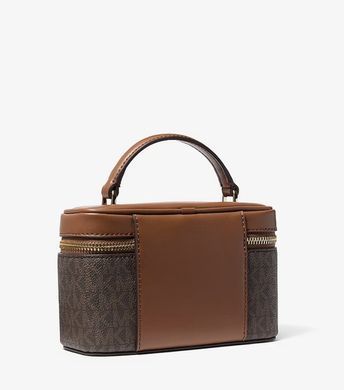 MICHAEL KORS Vivi Small Signature Logo Vanity Crossbody Bag ( brown )