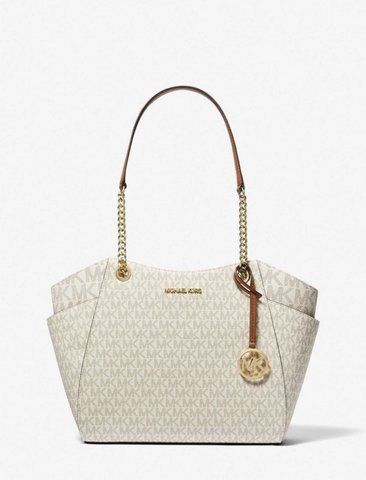 MICHAEL KORS Jet Set Large signature logo shoulder bag (vanilla)