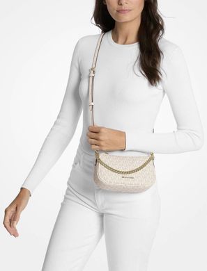 MICHAEL MICHAEL Carmella small signature logo convertible crossbody bag ( LT CRM Multi)