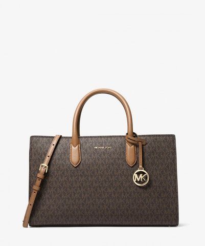 Michael Kors Scarlett Medium Signature Logo Satchel  ( brn/acorn)