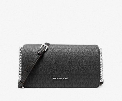 Michael Kors Jet Set medium signature logo crossbody bag ( black )