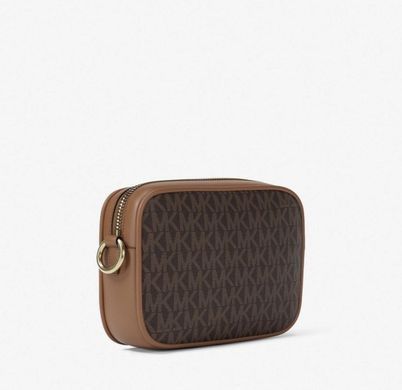 Jet Set Small Signature Logo Camera Crossbody Bag ( brown )