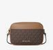 Jet Set Small Signature Logo Camera Crossbody Bag ( brown )