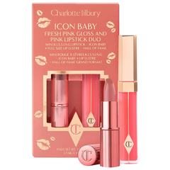 Набор для губ Charlotte Tilbury K.I.S.S.I.N.G Lipstick and Lip Gloss Duos  ( Icon Baby - warm nude baby pink )
