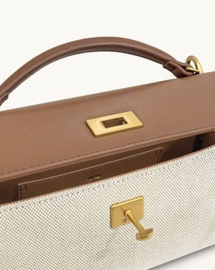 JW PEI Noor Top Handle Bag Brown Canvas
