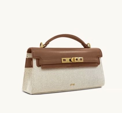 JW PEI Noor Top Handle Bag Brown Canvas