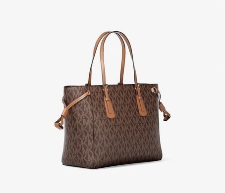Michael Kors Voyager Extra-Small Signature Logo Convertible Crossbody Bag  ( brown )