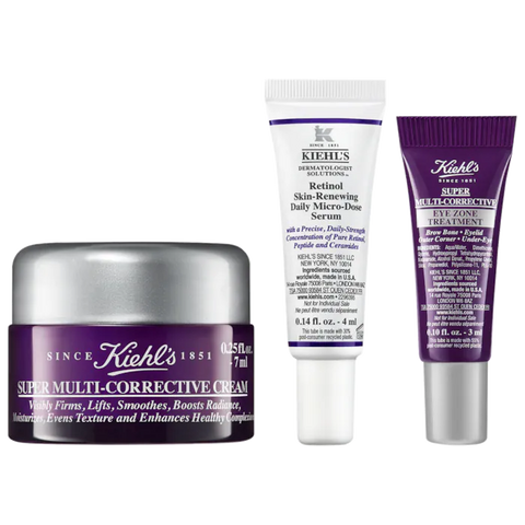 Набір для обличчя Kiehl's Super Multi-Corrective Eye Cream, Super Multi-Corrective Cream & Micro-Dose Serum trial size set