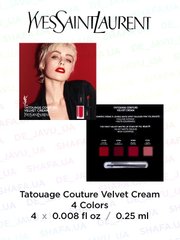 Рідка матова помада Yves Saint Laurent tatouage couture velvet cream (пробник) 4х25ml