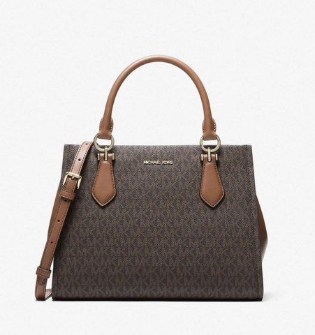 Michael Kors Marilyn Medium signature logo convertible satchel ( brown )