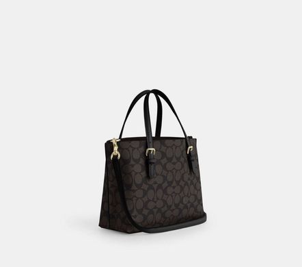 Coach Mollie Tote Bag 25 In Signature Canvas ( Gold / Walnut / Black )