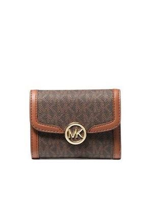 MICHAEL Michael Kors Leida Medium Signature Logo Shoulder Bag BROWN