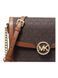 MICHAEL Michael Kors Leida Medium Signature Logo Shoulder Bag BROWN
