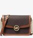 MICHAEL Michael Kors Leida Medium Signature Logo Shoulder Bag BROWN