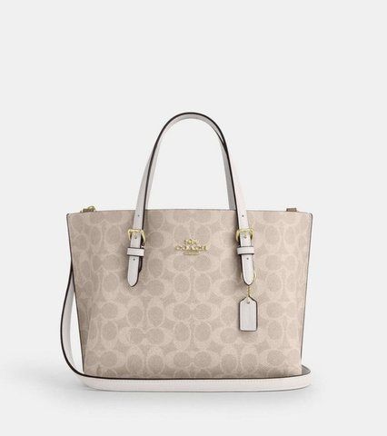 Сумка- тоут Coach Mollie Tote Bag 25 In Signature Canvas ( Gold / Sand / Chalk )