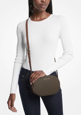 Michael Kors Jet Set Travel Medium Logo Crossbody Bag Brown