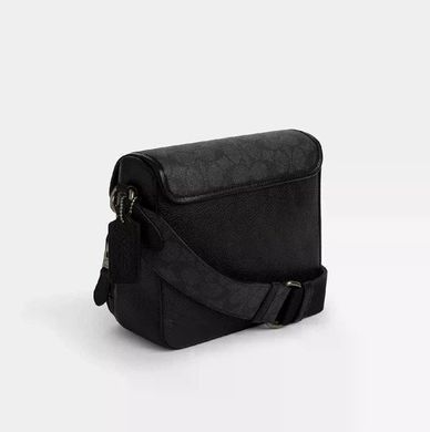 Сумка Coach Sullivan Flap Crossbody Bag In Signature Canvas чорна чоловіча