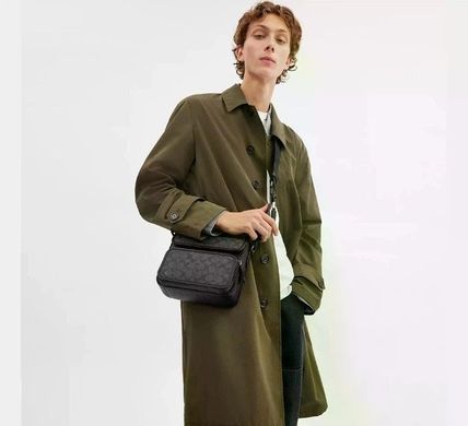 Сумка Coach Sullivan Flap Crossbody Bag In Signature Canvas чорна чоловіча