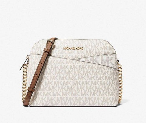 Michael Kors  Jet Set Travel medium logo Dome crossbody bag ( Vanilla )